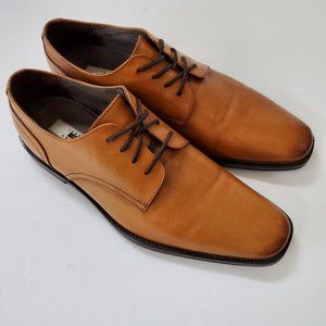 Joseph Abboud plain toe tan leather oxfords